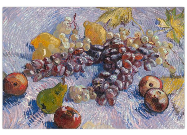 Slika - Vincent van Gogh, Grapes, Lemons, Pears, and Apples, reprodukcije (90x60 cm)