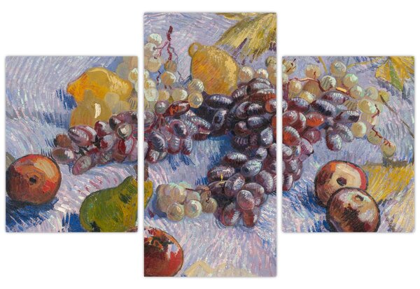 Slika - Vincent van Gogh, Grapes, Lemons, Pears, and Apples, reprodukcije (90x60 cm)