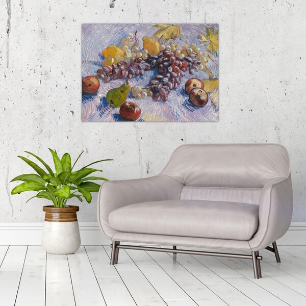 Slika - Vincent van Gogh, Grapes, Lemons, Pears, and Apples, reprodukcije (70x50 cm)