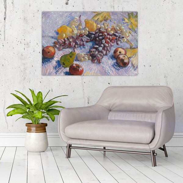 Slika - Vincent van Gogh, Grapes, Lemons, Pears, and Apples, reprodukcije (90x60 cm)