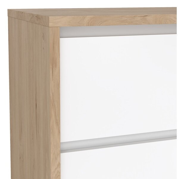 Bijela/u prirodnoj boji komoda u dekoru hrasta 80x84x48 cm Next – Tvilum