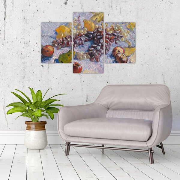 Slika - Vincent van Gogh, Grapes, Lemons, Pears, and Apples, reprodukcije (90x60 cm)