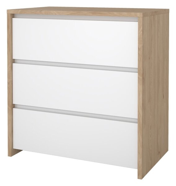Bijela/u prirodnoj boji komoda u dekoru hrasta 80x84x48 cm Next – Tvilum