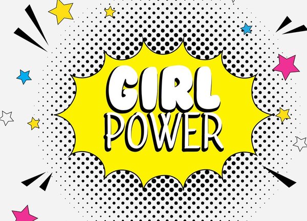 Slika s pop art natpisom - GIRL POWER