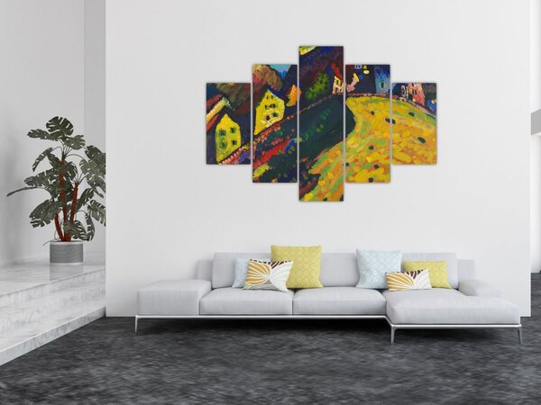 Slika - Vasily Kandinsky, Houses at Murnau, reprodukcije (150x105 cm)