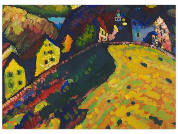 Slika - Vasily Kandinsky, Houses at Murnau, reprodukcije (70x50 cm)