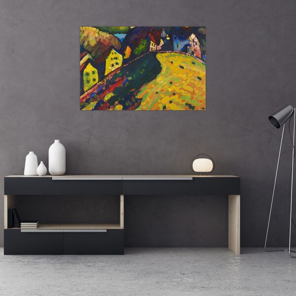 Slika - Vasily Kandinsky, Houses at Murnau, reprodukcije (90x60 cm)