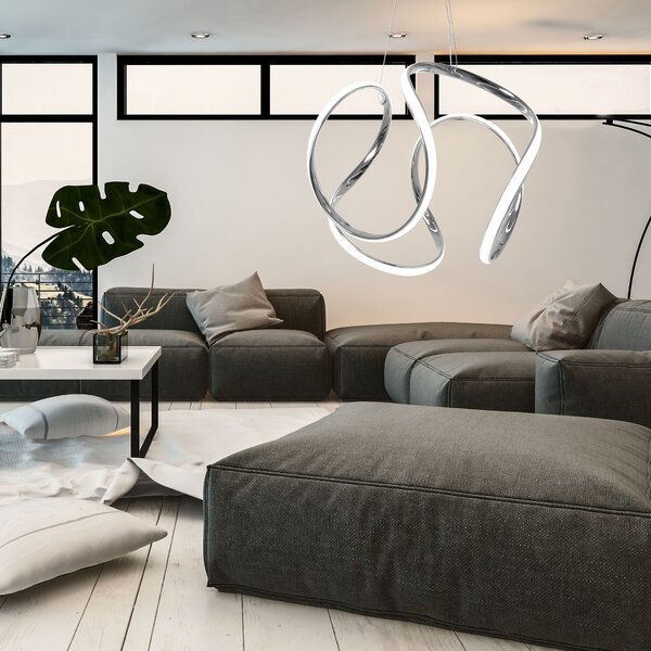 Viseća stropna svjetiljka LED + daljinski upravljač CHROME APP385-CP