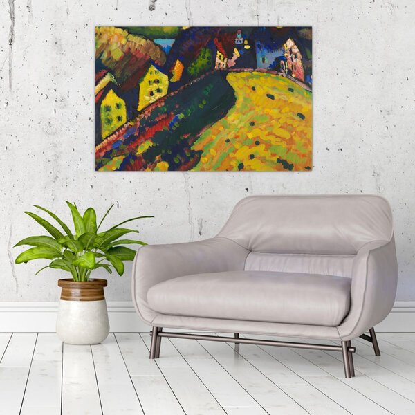Slika - Vasily Kandinsky, Houses at Murnau, reprodukcije (90x60 cm)