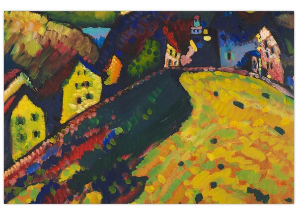 Slika - Vasily Kandinsky, Houses at Murnau, reprodukcije (90x60 cm)