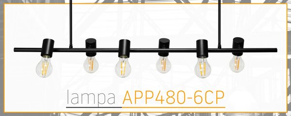 Stropna svjetiljka Metal Industrijska crna APP480-6CP