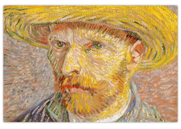 Slika - Vincent van Gogh, Self-Portrait with a Straw Hat (The Potato Peeler), reprodukcije (90x60 cm)