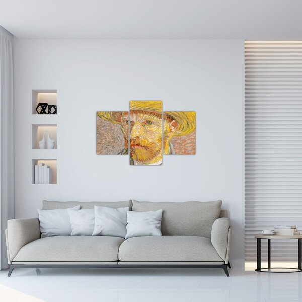 Slika - Vincent van Gogh, Self-Portrait with a Straw Hat (The Potato Peeler), reprodukcije (90x60 cm)
