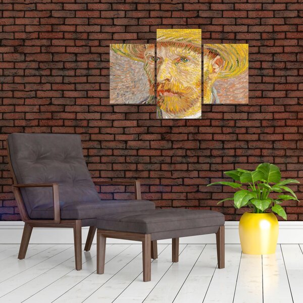 Slika - Vincent van Gogh, Self-Portrait with a Straw Hat (The Potato Peeler), reprodukcije (90x60 cm)