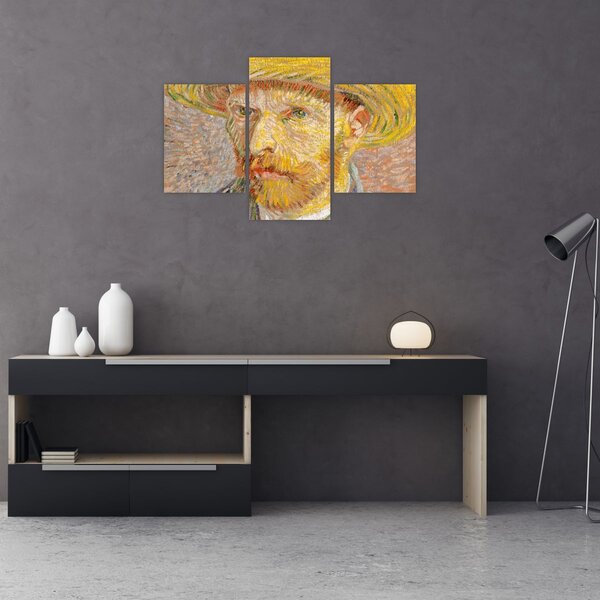 Slika - Vincent van Gogh, Self-Portrait with a Straw Hat (The Potato Peeler), reprodukcije (90x60 cm)