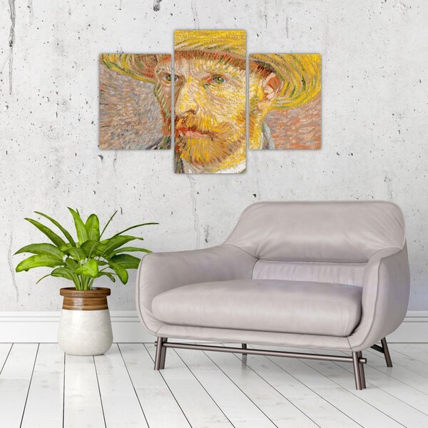 Slika - Vincent van Gogh, Self-Portrait with a Straw Hat (The Potato Peeler), reprodukcije (90x60 cm)