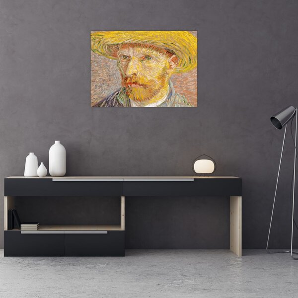 Slika - Vincent van Gogh, Self-Portrait with a Straw Hat (The Potato Peeler), reprodukcije (70x50 cm)