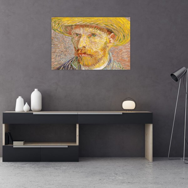 Slika - Vincent van Gogh, Self-Portrait with a Straw Hat (The Potato Peeler), reprodukcije (90x60 cm)