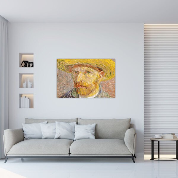 Slika - Vincent van Gogh, Self-Portrait with a Straw Hat (The Potato Peeler), reprodukcije (90x60 cm)
