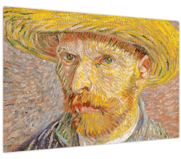 Slika - Vincent van Gogh, Self-Portrait with a Straw Hat (The Potato Peeler), reprodukcije (90x60 cm)