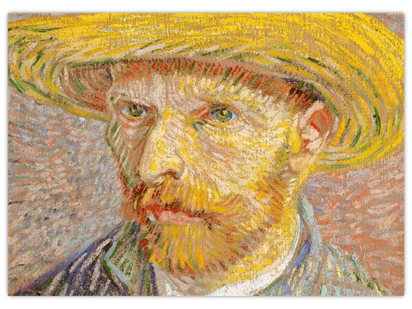 Slika - Vincent van Gogh, Self-Portrait with a Straw Hat (The Potato Peeler), reprodukcije (70x50 cm)