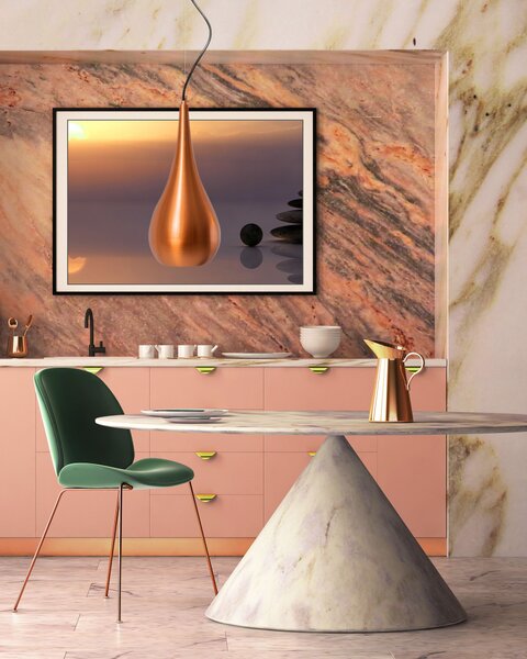 Stropna viseća svjetiljka duga Loft Metalno zlato APP378-1CP