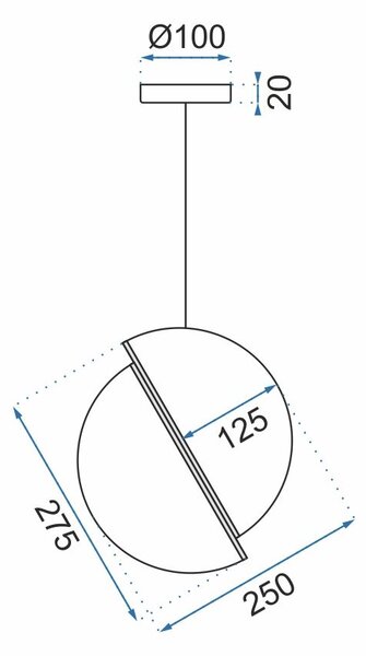 Stropna svjetiljka Akrilna kugla od bijelog zlata APP481-1CP
