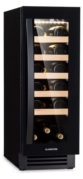 Klarstein Vinovilla 20, ugradbeni hladnjak za vino, 50 l / 20 boca, staklena vrata, inox
