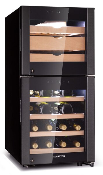 Klarstein El Dorado 89, hladnjak za vino i sir, 2 zone, ekran osjetljiv na dodir, 89L, LED