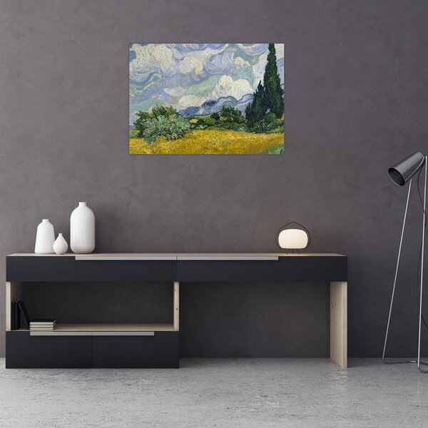 Slika - Vincent van Gogh, Wheat Field with Cypresses, reprodukcije (70x50 cm)