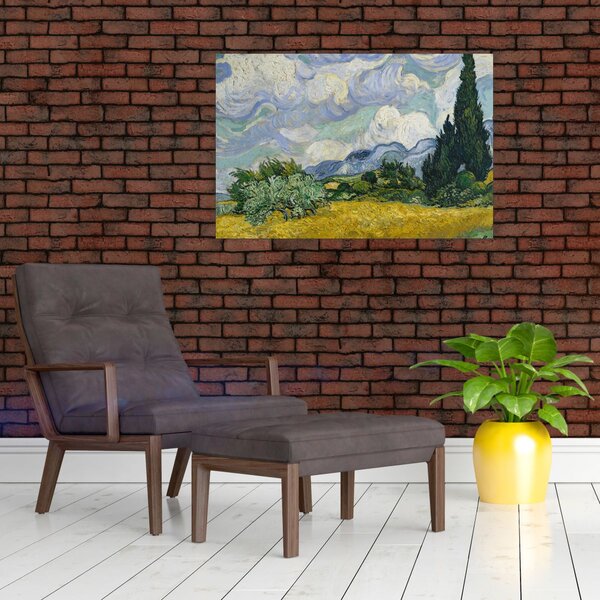 Slika - Vincent van Gogh, Wheat Field with Cypresses, reprodukcije (90x60 cm)
