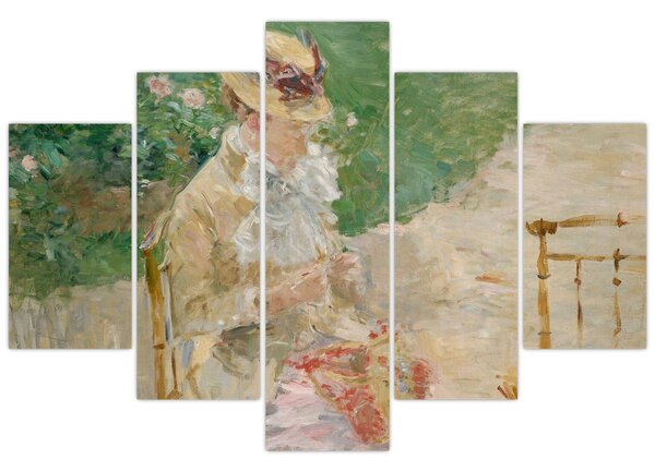 Slika - Berthe Morisot, Young Woman Knitting, reprodukcije (150x105 cm)