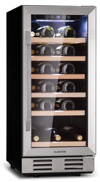 Klarstein Vinovilla 29 Ugradbeni, ugradbeni hladnjak za vino, 81 l / 31 boca, 1 zona, staklena vrata, inox