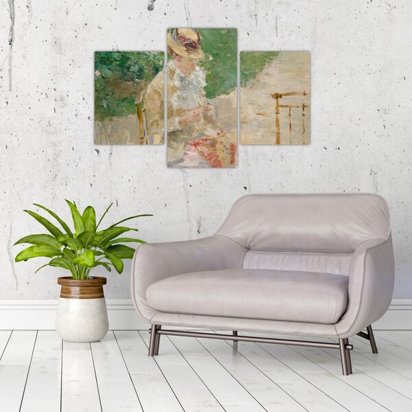Slika - Berthe Morisot, Young Woman Knitting, reprodukcije (90x60 cm)