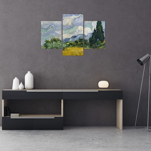 Slika - Vincent van Gogh, Wheat Field with Cypresses, reprodukcije (90x60 cm)