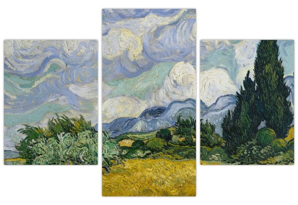 Slika - Vincent van Gogh, Wheat Field with Cypresses, reprodukcije (90x60 cm)