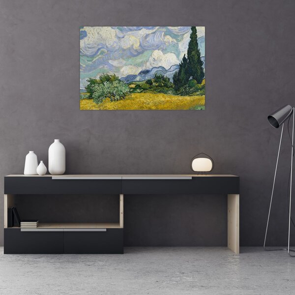 Slika - Vincent van Gogh, Wheat Field with Cypresses, reprodukcije (90x60 cm)