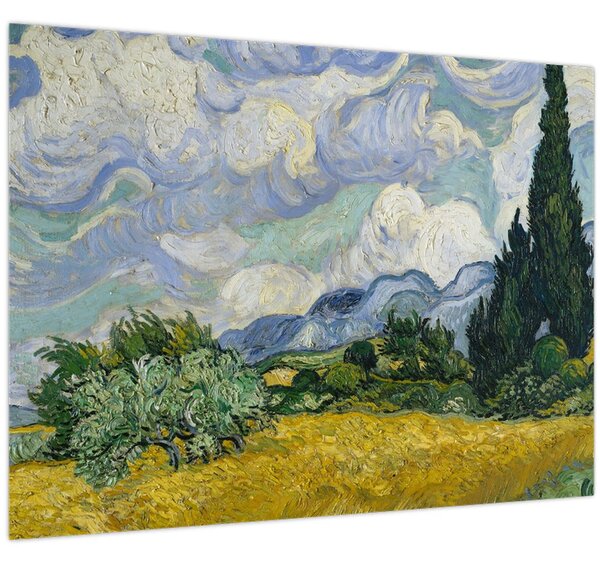 Slika - Vincent van Gogh, Wheat Field with Cypresses, reprodukcije (70x50 cm)