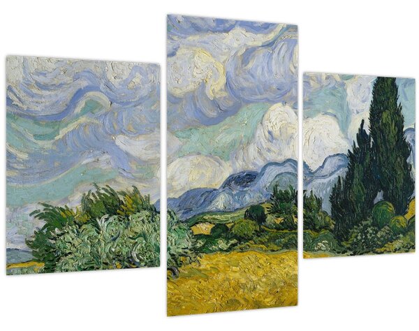 Slika - Vincent van Gogh, Wheat Field with Cypresses, reprodukcije (90x60 cm)