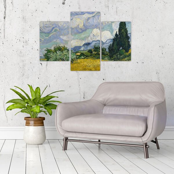 Slika - Vincent van Gogh, Wheat Field with Cypresses, reprodukcije (90x60 cm)