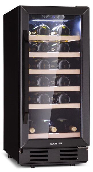 Klarstein Vinovilla 29 Ugradbeni, ugradbeni hladnjak za vino, 81 l / 29 boca, 1 zona, staklena vrata, inox