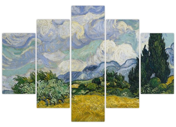 Slika - Vincent van Gogh, Wheat Field with Cypresses, reprodukcije (150x105 cm)