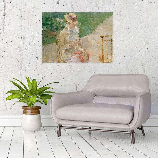 Slika - Berthe Morisot, Young Woman Knitting, reprodukcije (70x50 cm)