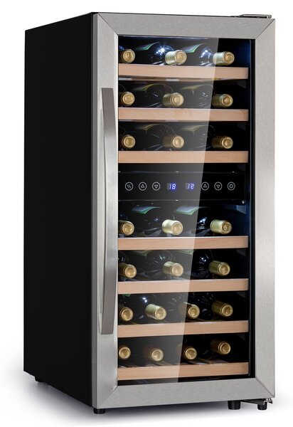 Klarstein Vinamour 33 Duo, hladnjak za vino, 2 zone, 89 l / 33 boce, 5-18 °C, upravljanje na dodir