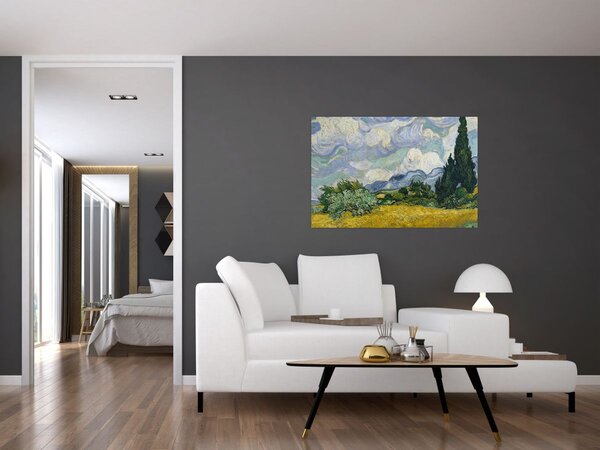 Slika - Vincent van Gogh, Wheat Field with Cypresses, reprodukcije (90x60 cm)
