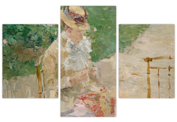 Slika - Berthe Morisot, Young Woman Knitting, reprodukcije (90x60 cm)