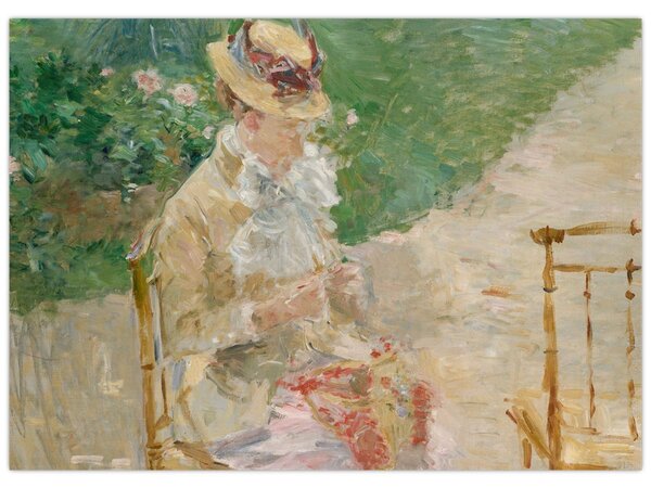 Slika - Berthe Morisot, Young Woman Knitting, reprodukcije (70x50 cm)