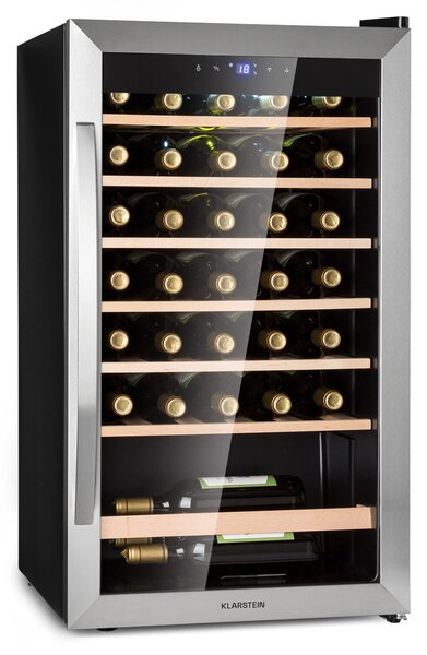 Klarstein Vinamour 32 Uno, vinska vitrina, 1 zona, 95 l / 36 boca, 4-18 °C, upravljanje na dodir