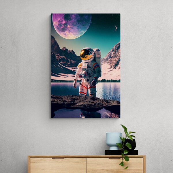 Slika astronaut na površini nepoznatog planeta