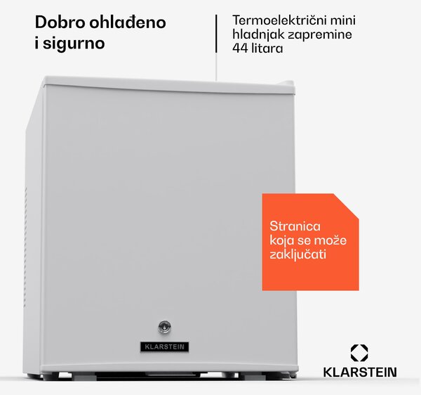 Klarstein Matterhorn 44, mini hladnjak, 44 litre, 35 dB, kompaktan, na zaključavanje
